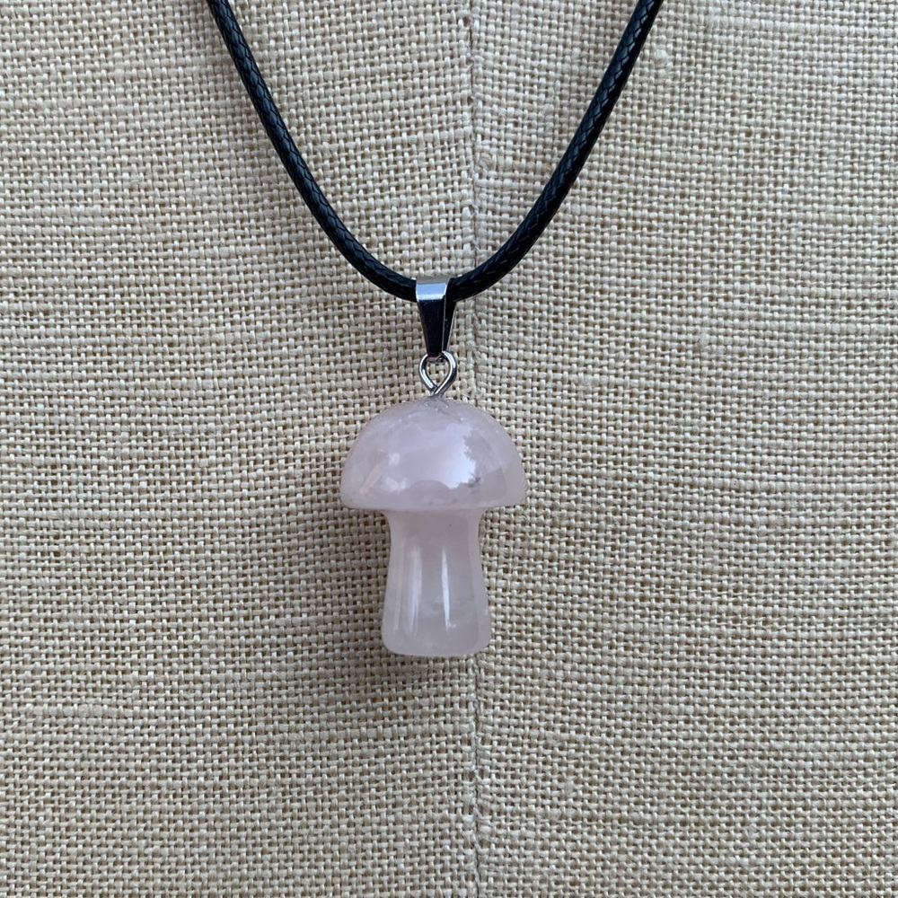 Handmade Genuine Stone Mushroom Amulet Necklace - Picture 3 of 10